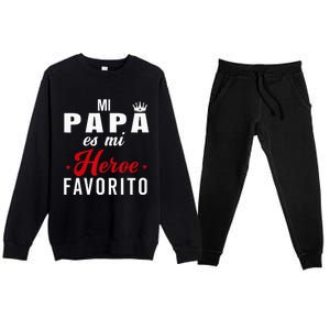 Regalos Para Papa Dia Del Padre Camiseta Mejor Papa Mundo Premium Crewneck Sweatsuit Set