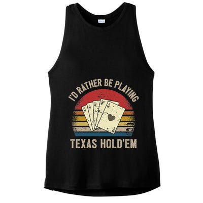 Retro Poker Player Texas HoldEm Poker Game Royal Flush Ladies PosiCharge Tri-Blend Wicking Tank
