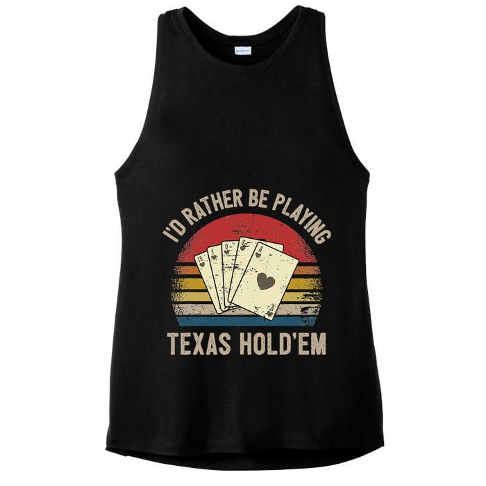 Retro Poker Player Texas HoldEm Poker Game Royal Flush Ladies PosiCharge Tri-Blend Wicking Tank