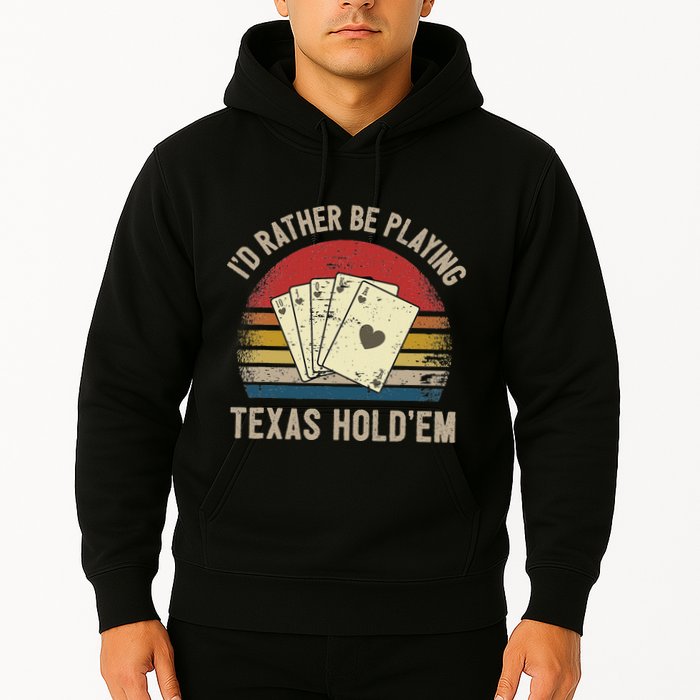 Retro Poker Player Texas HoldEm Poker Game Royal Flush Hoodie