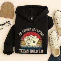 Retro Poker Player Texas HoldEm Poker Game Royal Flush Hoodie