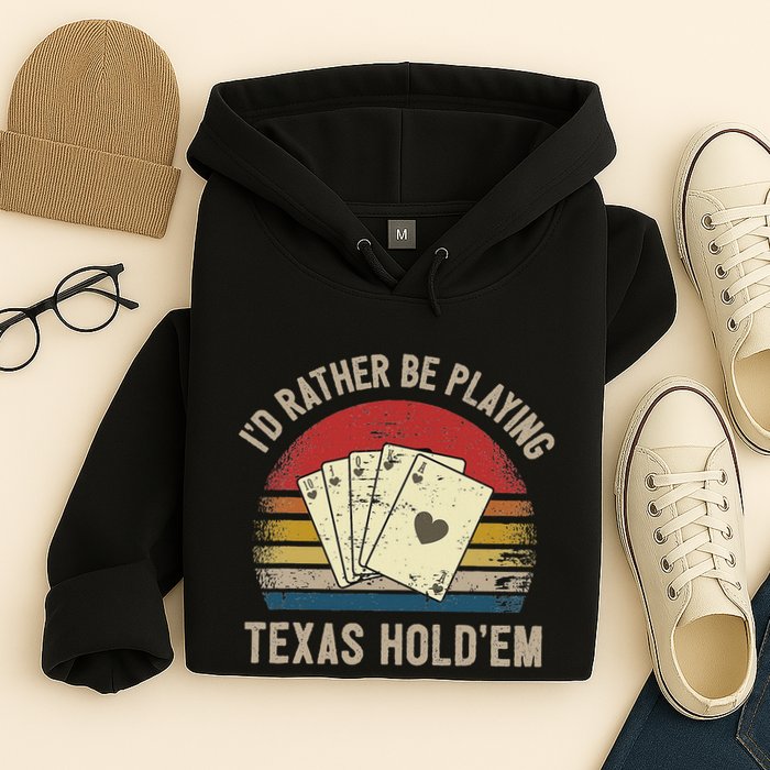 Retro Poker Player Texas HoldEm Poker Game Royal Flush Hoodie