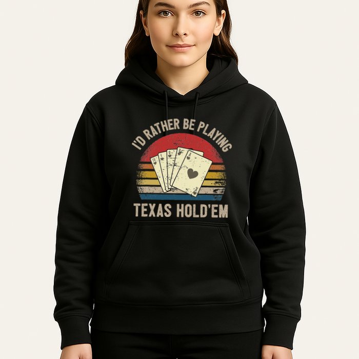 Retro Poker Player Texas HoldEm Poker Game Royal Flush Hoodie