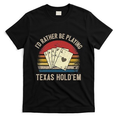 Retro Poker Player Texas HoldEm Poker Game Royal Flush T-Shirt