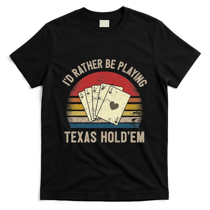 Retro Poker Player Texas HoldEm Poker Game Royal Flush T-Shirt
