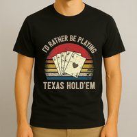 Retro Poker Player Texas HoldEm Poker Game Royal Flush T-Shirt