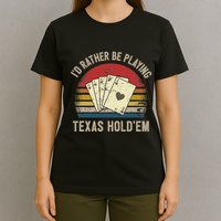 Retro Poker Player Texas HoldEm Poker Game Royal Flush T-Shirt