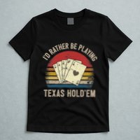 Retro Poker Player Texas HoldEm Poker Game Royal Flush T-Shirt