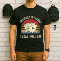 Retro Poker Player Texas HoldEm Poker Game Royal Flush T-Shirt