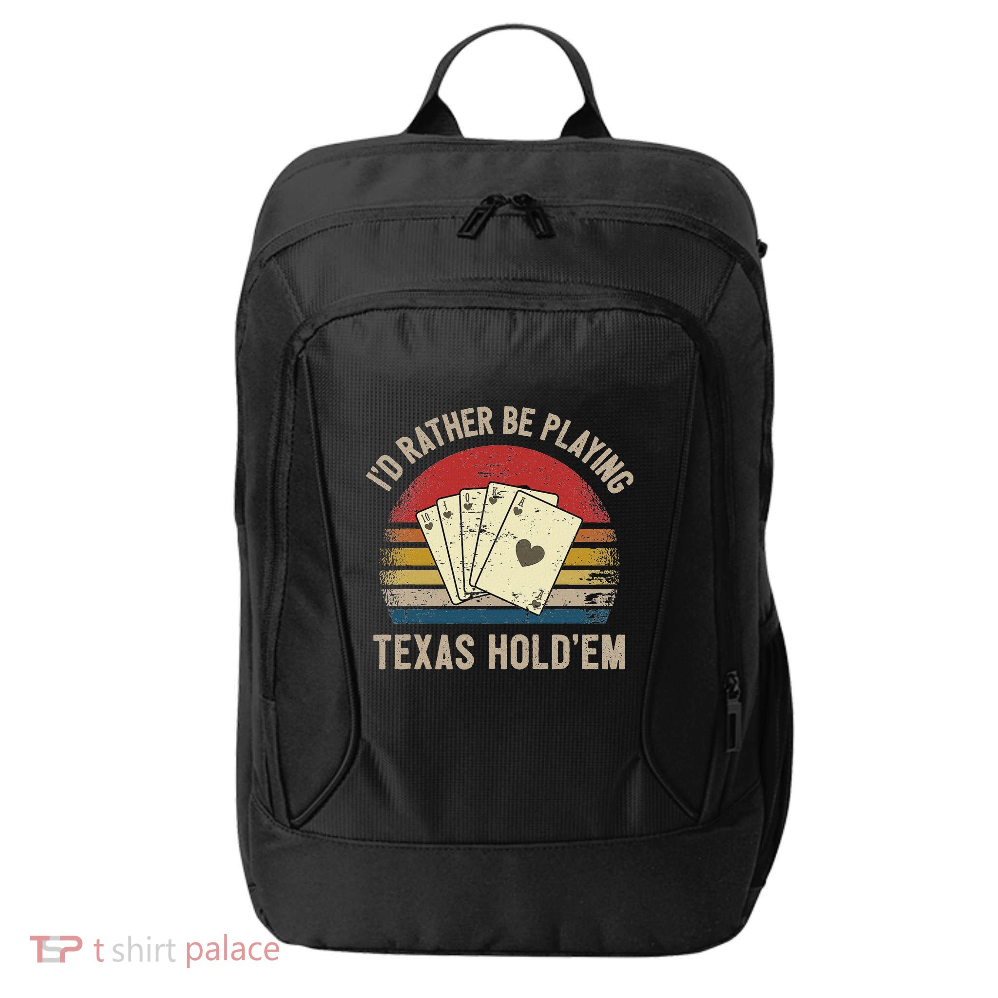 Retro Poker Player Texas HoldEm Poker Game Royal Flush City Backpack