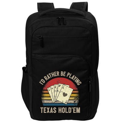 Retro Poker Player Texas HoldEm Poker Game Royal Flush Impact Tech Backpack