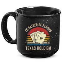 Retro Poker Player Texas HoldEm Poker Game Royal Flush 15oz Campfire Ceramic Mug