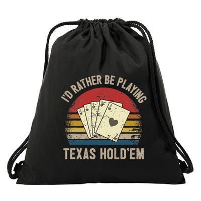 Retro Poker Player Texas HoldEm Poker Game Royal Flush Drawstring Bag