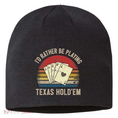 Retro Poker Player Texas HoldEm Poker Game Royal Flush Sustainable Beanie