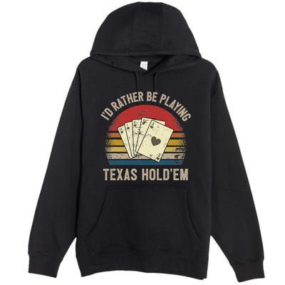 Retro Poker Player Texas HoldEm Poker Game Royal Flush Premium Pullover Hoodie