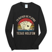Retro Poker Player Texas HoldEm Poker Game Royal Flush Tall Long Sleeve T-Shirt