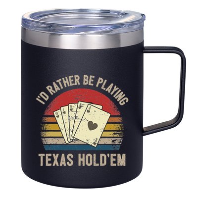 Retro Poker Player Texas HoldEm Poker Game Royal Flush 12oz Stainless Steel Coffee Mug