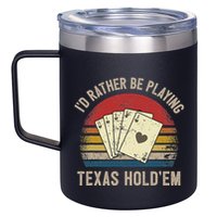 Retro Poker Player Texas HoldEm Poker Game Royal Flush 12oz Stainless Steel Coffee Mug