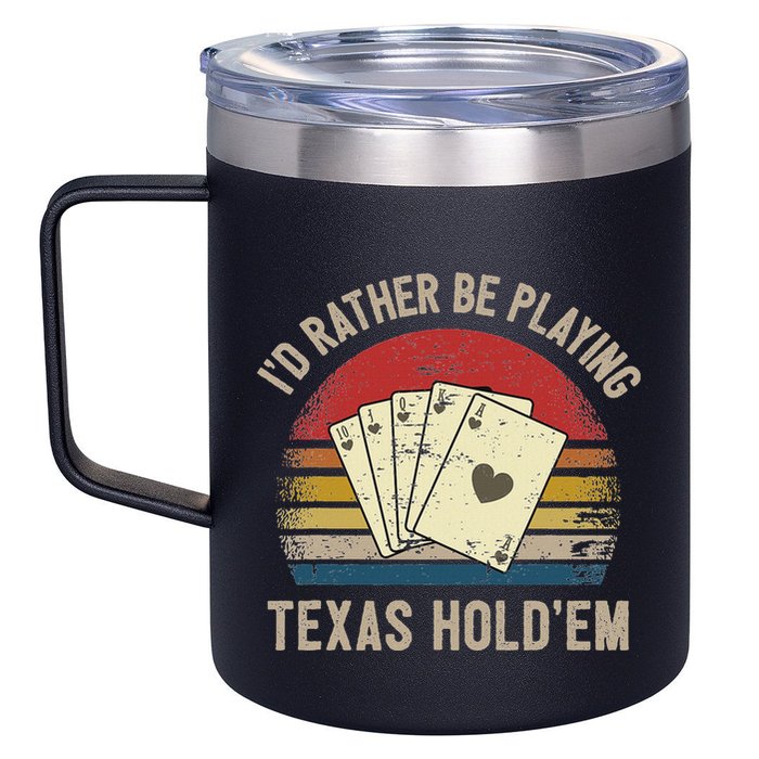 Retro Poker Player Texas HoldEm Poker Game Royal Flush 12oz Stainless Steel Coffee Mug