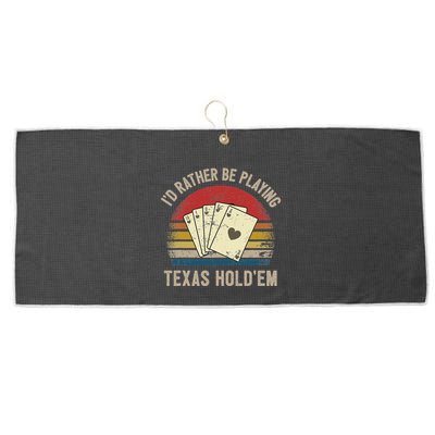 Retro Poker Player Texas HoldEm Poker Game Royal Flush Large Microfiber Waffle Golf Towel
