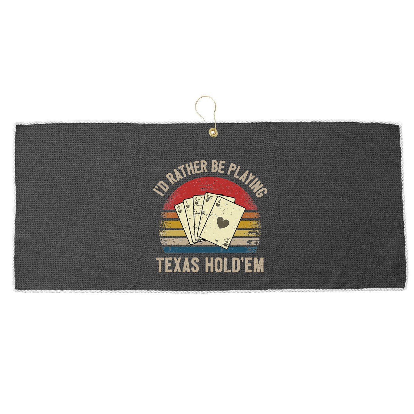 Retro Poker Player Texas HoldEm Poker Game Royal Flush Large Microfiber Waffle Golf Towel