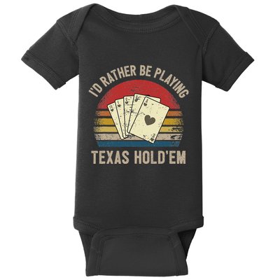 Retro Poker Player Texas HoldEm Poker Game Royal Flush Baby Bodysuit