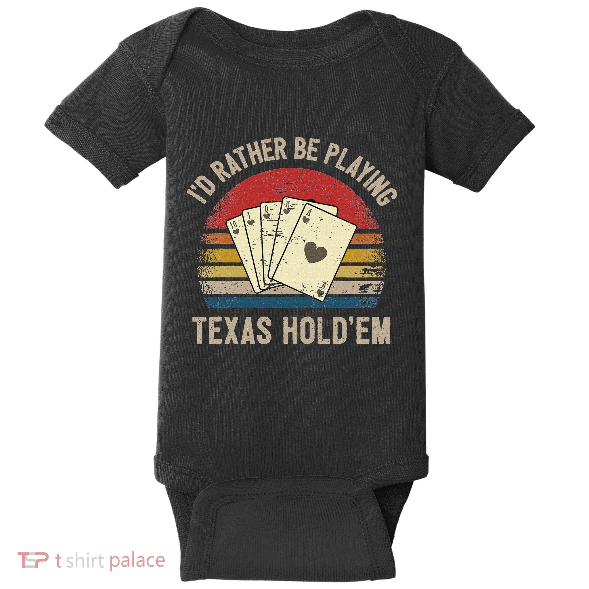 Retro Poker Player Texas HoldEm Poker Game Royal Flush Baby Bodysuit