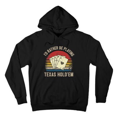 Retro Poker Player Texas HoldEm Poker Game Royal Flush Tall Hoodie