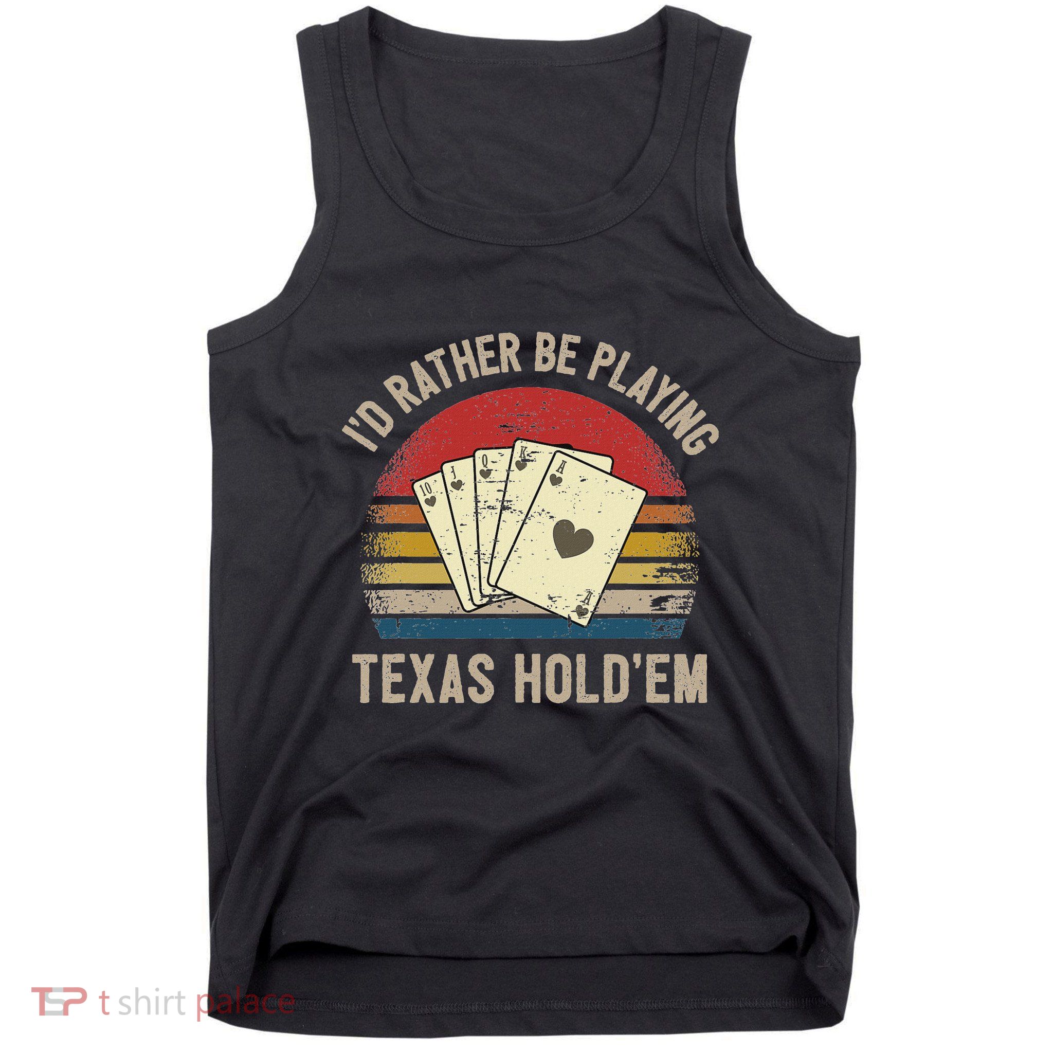 Retro Poker Player Texas HoldEm Poker Game Royal Flush Tank Top