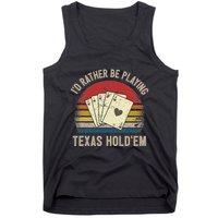 Retro Poker Player Texas HoldEm Poker Game Royal Flush Tank Top