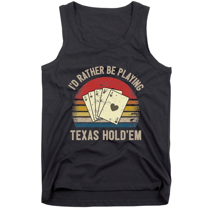 Retro Poker Player Texas HoldEm Poker Game Royal Flush Tank Top
