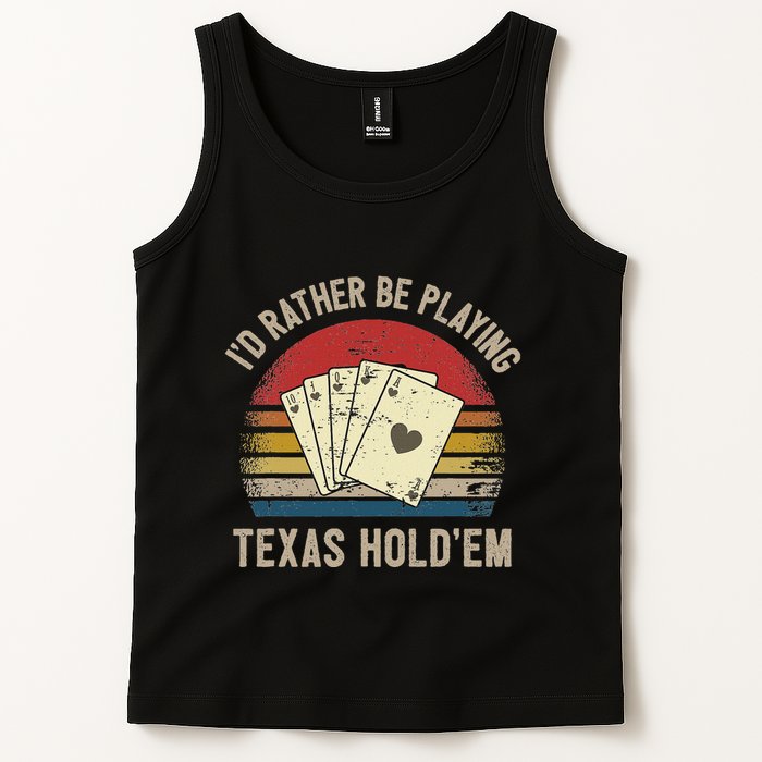 Retro Poker Player Texas HoldEm Poker Game Royal Flush Tank Top