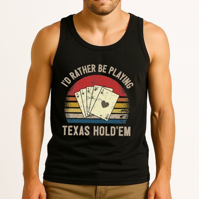 Retro Poker Player Texas HoldEm Poker Game Royal Flush Tank Top