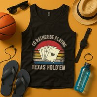Retro Poker Player Texas HoldEm Poker Game Royal Flush Tank Top
