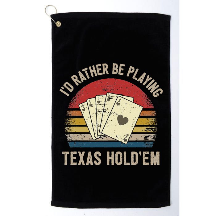 Retro Poker Player Texas HoldEm Poker Game Royal Flush Golf Towel