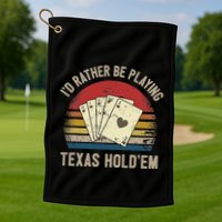 Retro Poker Player Texas HoldEm Poker Game Royal Flush Golf Towel