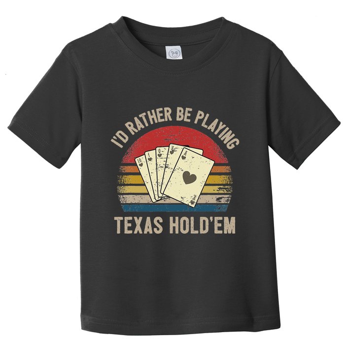 Retro Poker Player Texas HoldEm Poker Game Royal Flush Toddler T-Shirt