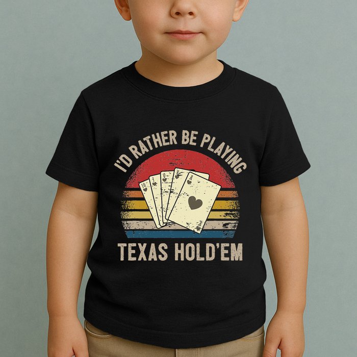 Retro Poker Player Texas HoldEm Poker Game Royal Flush Toddler T-Shirt