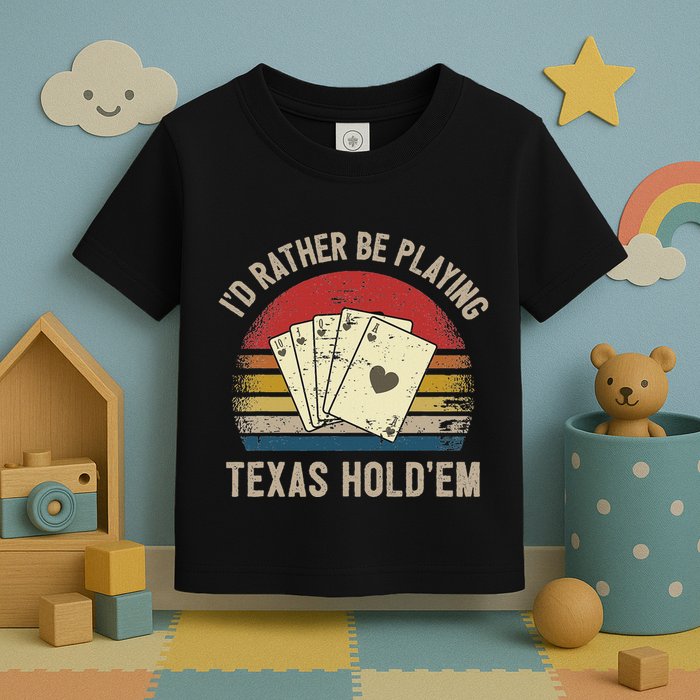 Retro Poker Player Texas HoldEm Poker Game Royal Flush Toddler T-Shirt