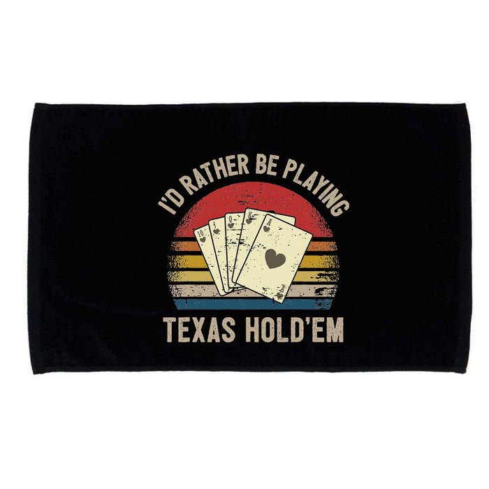 Retro Poker Player Texas HoldEm Poker Game Royal Flush Microfiber Hand Towel
