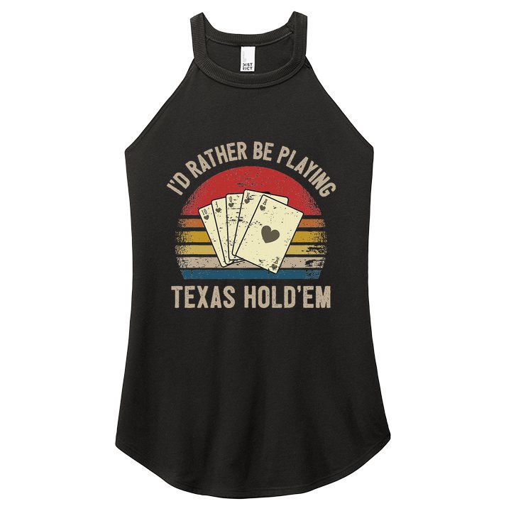 Retro Poker Player Texas HoldEm Poker Game Royal Flush Women's Perfect Tri Rocker Tank