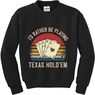 Retro Poker Player Texas HoldEm Poker Game Royal Flush Kids Sweatshirt
