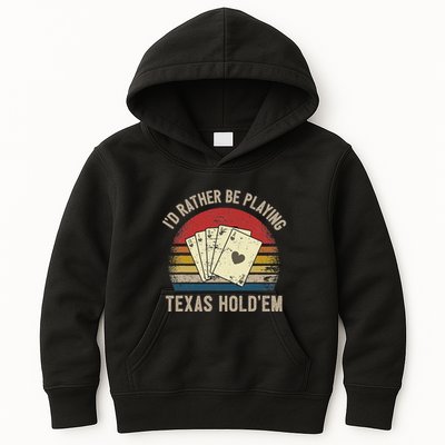 Retro Poker Player Texas HoldEm Poker Game Royal Flush Kids Hoodie