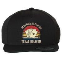 Retro Poker Player Texas HoldEm Poker Game Royal Flush Wool Snapback Cap