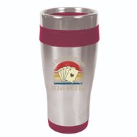 Retro Poker Player Texas HoldEm Poker Game Royal Flush 16oz Travel Tumbler