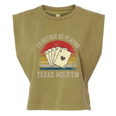 Retro Poker Player Texas HoldEm Poker Game Royal Flush Garment-Dyed Women's Muscle Tee