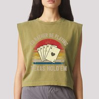 Retro Poker Player Texas HoldEm Poker Game Royal Flush Garment-Dyed Women's Muscle Tee