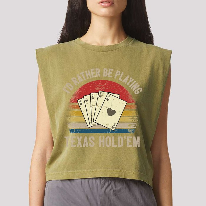 Retro Poker Player Texas HoldEm Poker Game Royal Flush Garment-Dyed Women's Muscle Tee