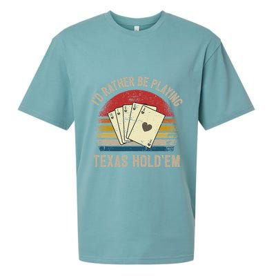 Retro Poker Player Texas HoldEm Poker Game Royal Flush Sueded Cloud Jersey T-Shirt