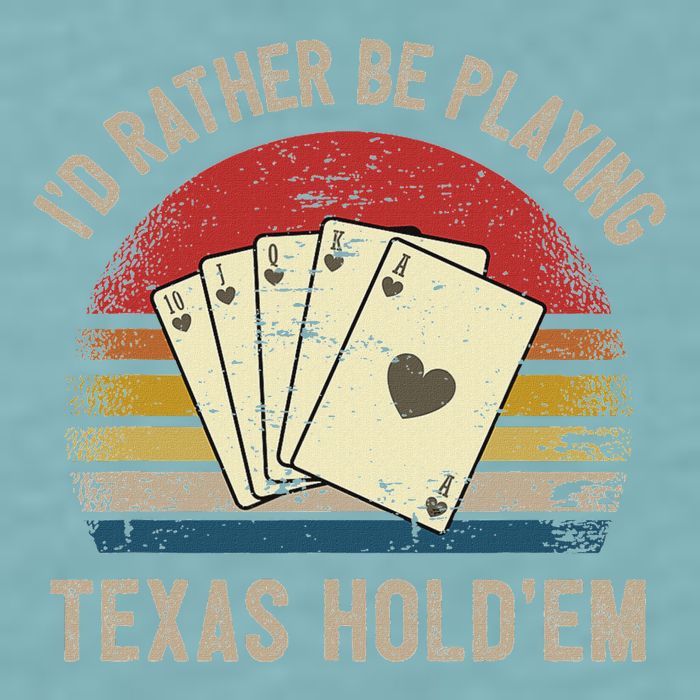 Retro Poker Player Texas HoldEm Poker Game Royal Flush Sueded Cloud Jersey T-Shirt